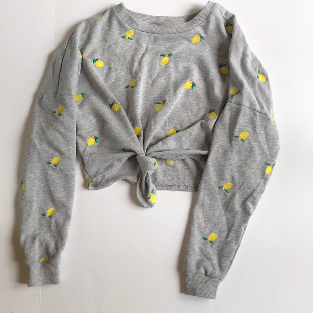 Lemon Embroidered Crop Sweater. Nordstrom Rack.